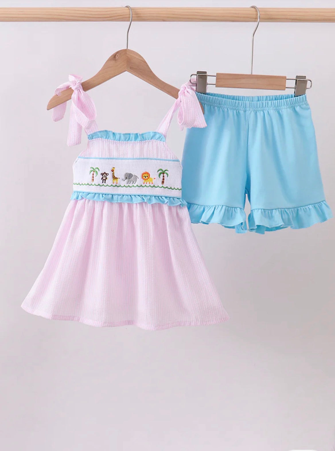 Lets go to the Zoo Ruffle Short Set