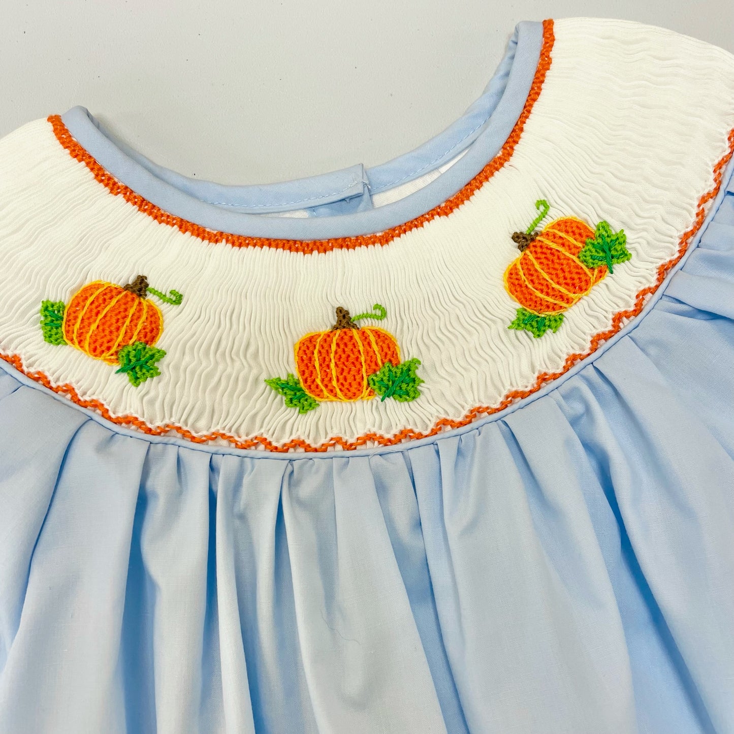 Elizabeth Ann Girls Smocked Pumpkin Bishop Dress