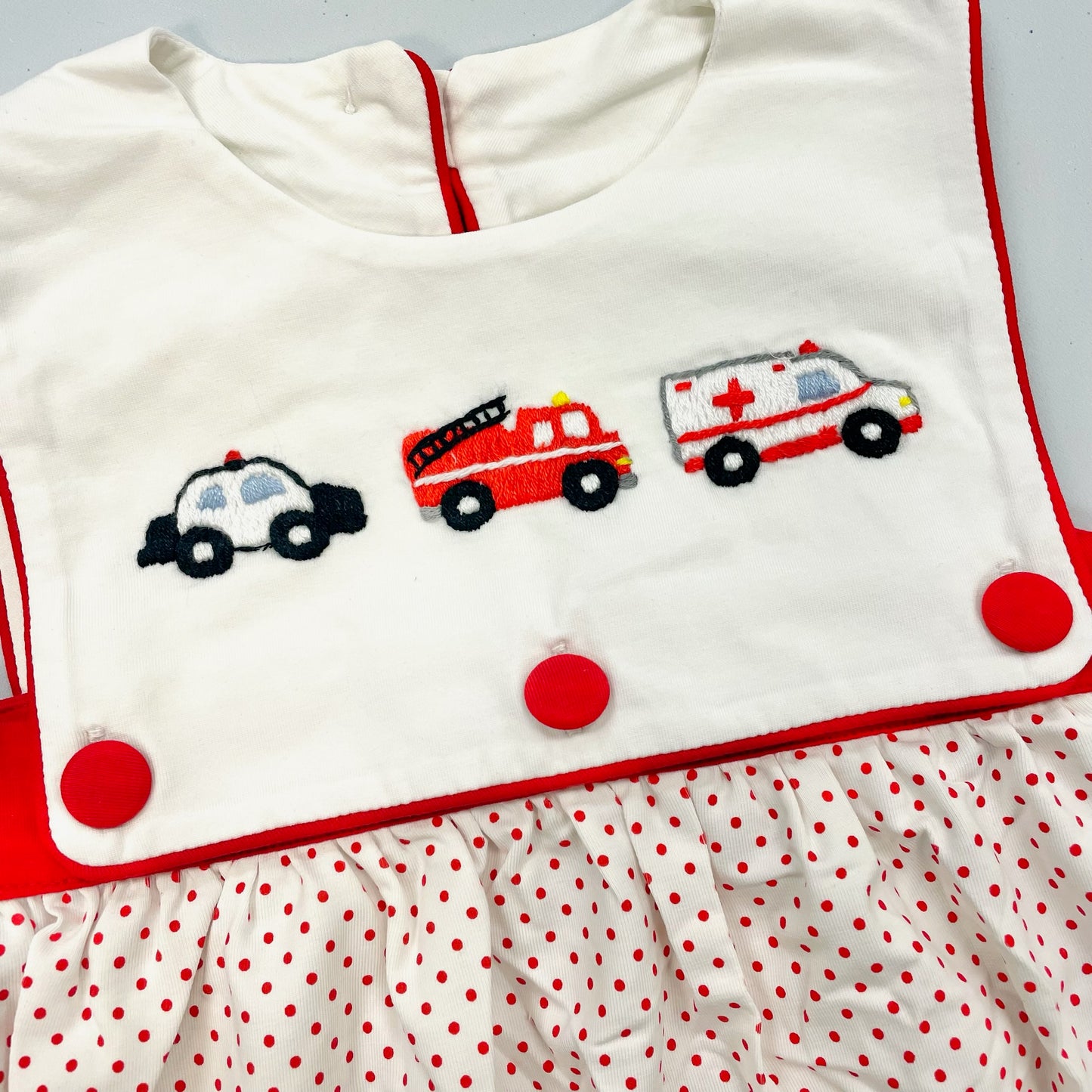 Babeeni Boys Emergency Vehicle Embroidered Bubble