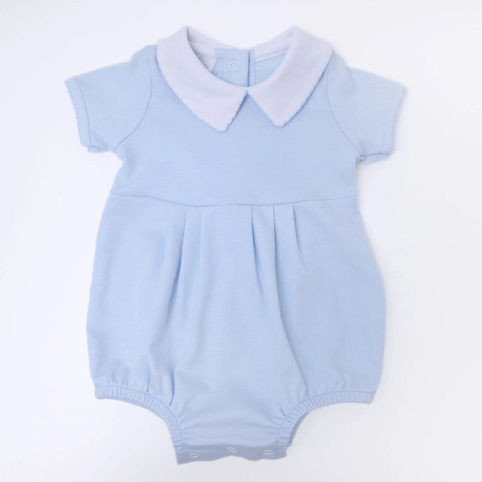 Magnolia Baby Solid Blue Bubble with Peter Pan Collar