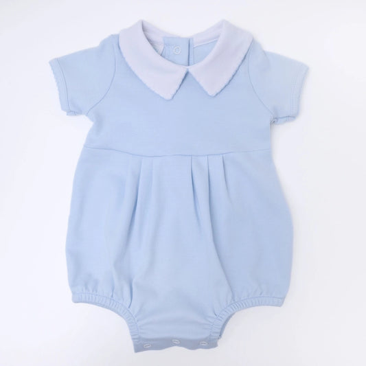 Magnolia Baby Solid Blue Bubble with Peter Pan Collar