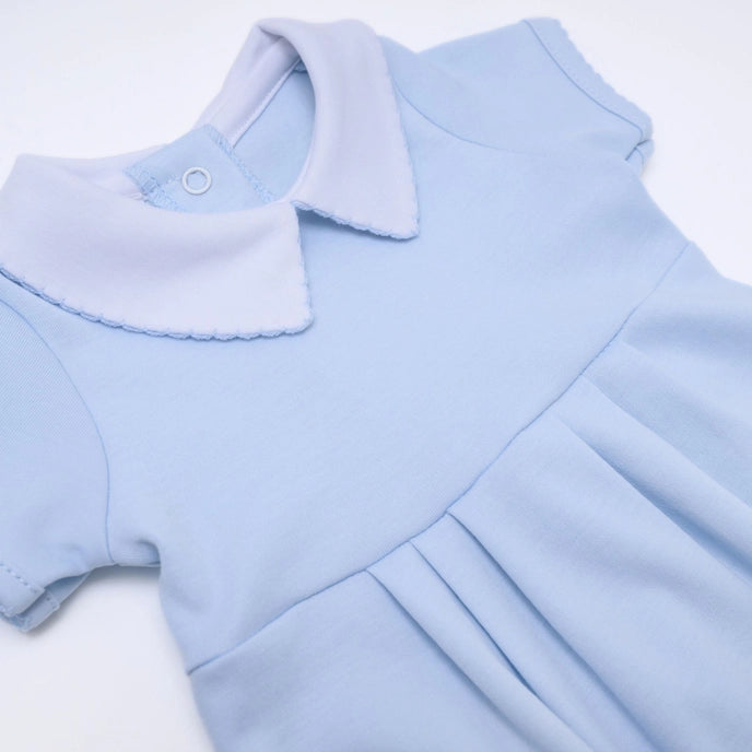 Magnolia Baby Solid Blue Bubble with Peter Pan Collar